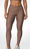 Legging Cós Transpassado Castanho