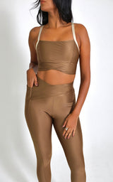 Legging Cós Cruzado Transpassado Mascavo