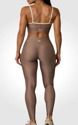 Legging Cós Transpassado Castanho
