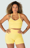 Conjunto Amarelo Manteiga Fitness Action Gear